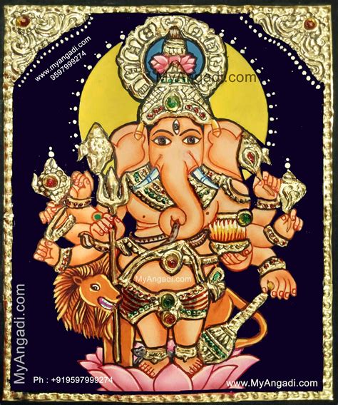 Kan Drishti Ganapathi Tanjore Painting | Tanjore painting, Ganesha art ...