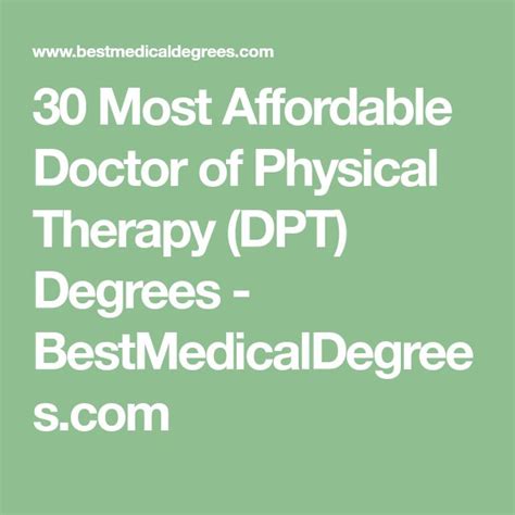 30 Most Affordable Doctor of Physical Therapy (DPT) Degrees ...