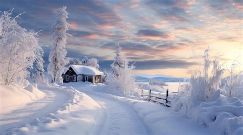 Premium AI Image | Photoreal Quebec Province Winter Landscape Hd Wallpaper