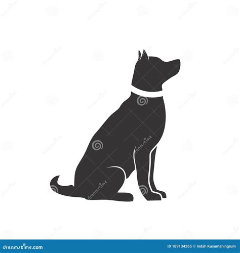 Black and White Dog Silhouette Vector Stock Vector - Illustration of ...