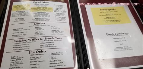 Menu at Albion’s Sunnyside Diner, Albion