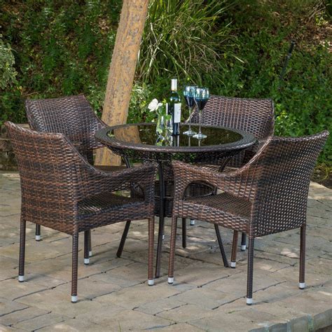 Branden 5 Piece Wicker Patio Dining Set - Walmart.com