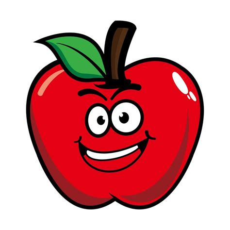 Smiling apple cartoon mascot character. Vector illustration isolated on ...