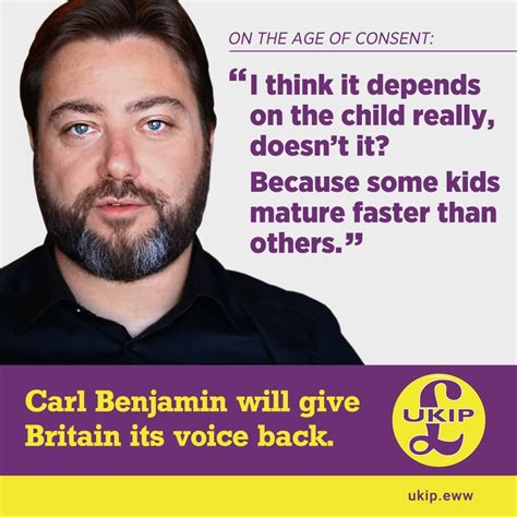 Carl Benjamin on the age of consent : r/UKIP