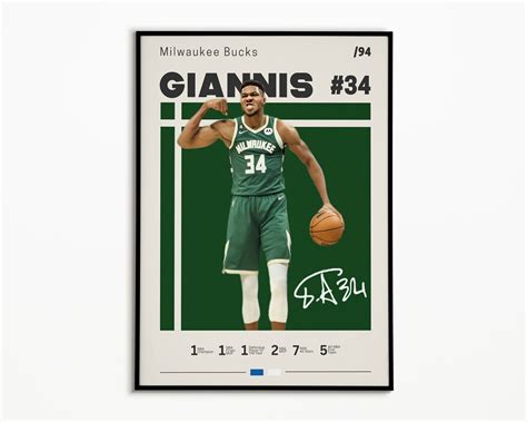 Giannis Antetokounmpo Poster Antetokounmpo Milwaukee Bucks - Etsy