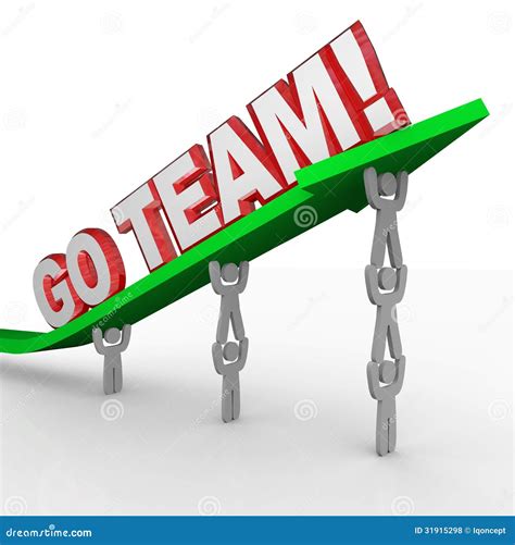 Go Team Cheerleading People Lift Words Royalty Free Stock Photos ...