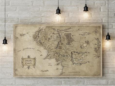 Carte de la terre du milieu affiche de Middle Earth carte de | Etsy ...