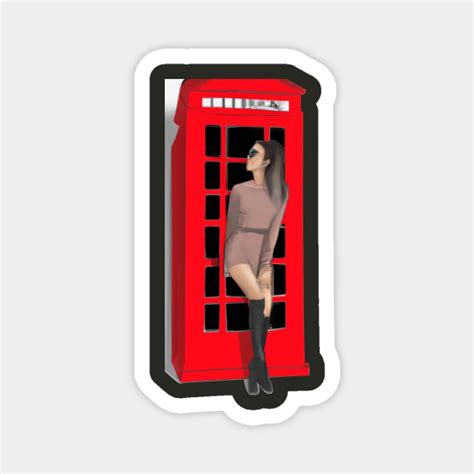 Girl in an English phone booth - Phone Booth - Magnet | TeePublic