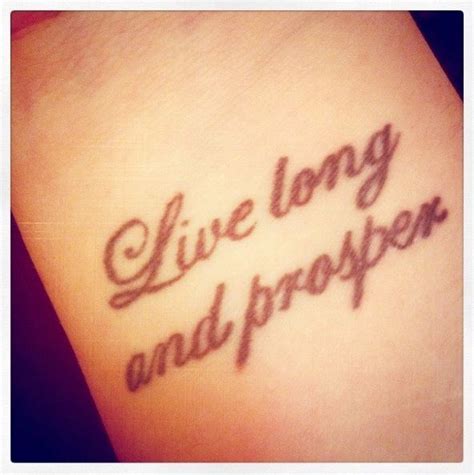 My beautiful 'Live long and prosper' wrist tattoo! Not only does it describe perfectly how much ...