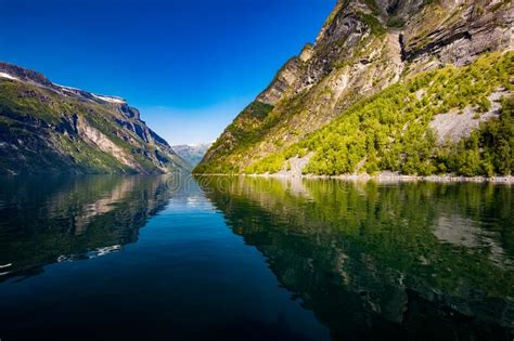 Panoramic and Drone Landscape of Geiranger Fjords, Geirangerfjord, Norway Stock Photo - Image of ...