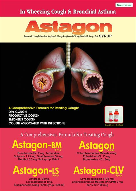 Ambroxol, Terbutaline, Guaiphenesin, Menthol Cough Syrup|ASTAGON syrup ...