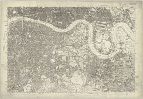 This is a highly detailed historic map of London in the Victorian era. Covering the areas of ...