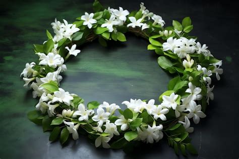 Premium AI Image | Jasmine Flower Garland india symbol with copy space