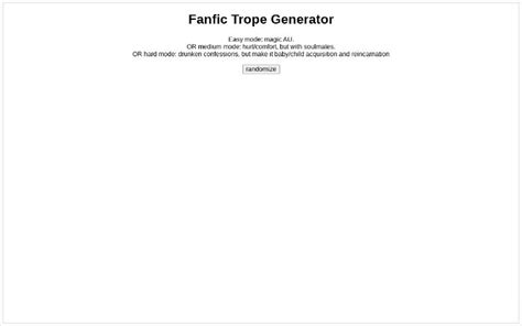 Fanfic Trope Generator