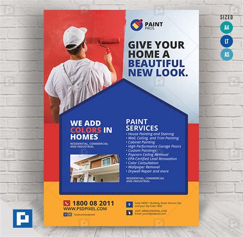 Paint Contractor Promotional Flyer - PSDPixel