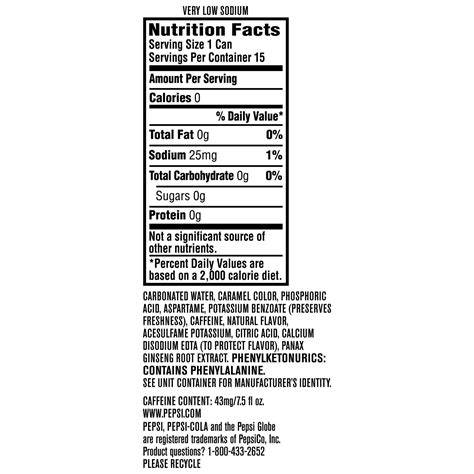 Pepsi Real Sugar Nutrition Facts | Besto Blog