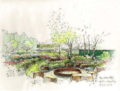 Landscape design sketches - 71 photo