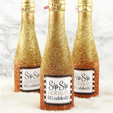 Glitter Mini Champagne Bottles: for Party or Wedding! - Mod Podge Rocks