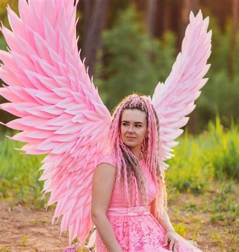 Adult Angel Costume Pink Angel Wings Large Wings for - Etsy