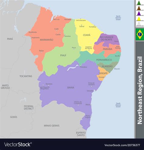 Northeast region brazil Royalty Free Vector Image