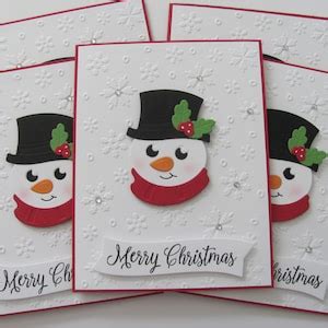 Snowman Cards, Christmas Cards, Snowman Card Set, Greeting Cards, Handmade Christmas Cards ...