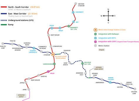 Ahmedabad Metro Route Map, GMRCL Route Map, Chart & PDF Download