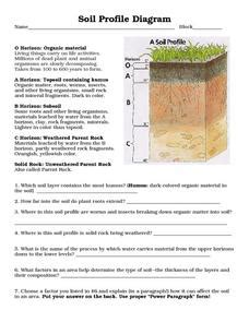 Soil Profile Diagram Worksheet for 8th - 10th Grade | Lesson Planet