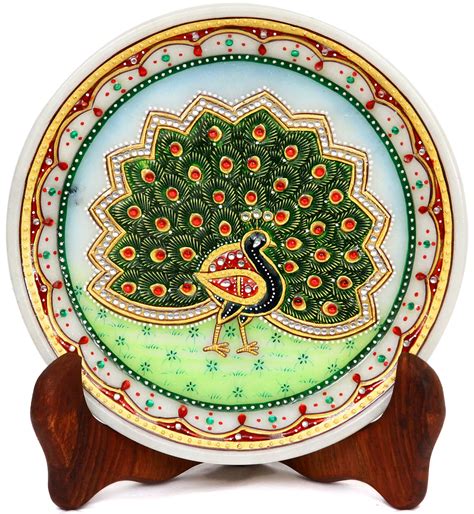 Peacock - National Bird of India (Embossed Painting) | Exotic India Art