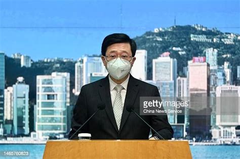 Hong Kong Chief Executive John Lee Ka-chiu speaks to the media ahead... News Photo - Getty Images