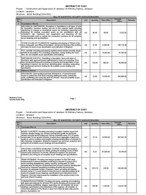 Boiler Estimate | PDF | Concrete | Foundation (Engineering)