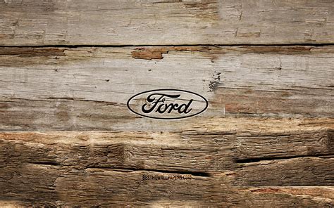 Ford wooden logo, , wooden backgrounds, cars brands, Ford logo, creative, wood carving, Ford HD ...