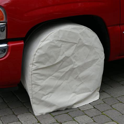 California Tire Cover Set of 4 Large Beige Cotton Canvas Tire Covers Up to 34" Diameter 1034C ...