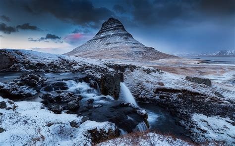 Images Kirkjufell Iceland Nature Mountains Snow