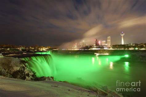 Niagara Falls At Night In Winter Photograph by Sheila Lee - Fine Art America