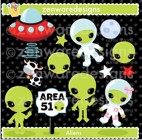 Alien Area 51 Clip Art - Etsy