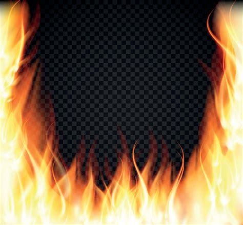Burning Fire Special Light Effect Flames on Transparent Background. Vector Illustration 4563386 ...