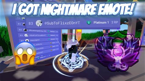 GETTING TOP 83 WITH PLATINUM RANK AND GETTING NIGHTMARE EMOTE! 😱🔥😈⚔️🤩 (Roblox BedWars) - YouTube