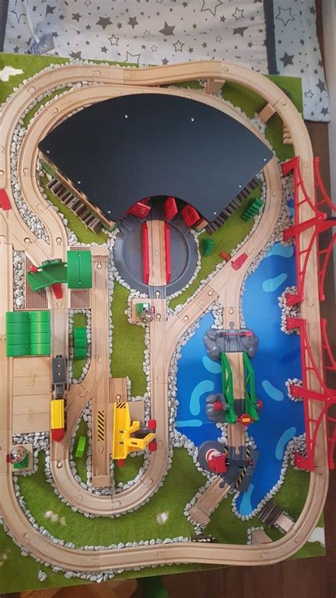 Toy Train Set with Cars and Tracks