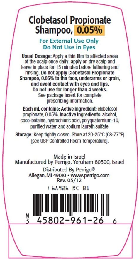 Clobetasol Shampoo - FDA prescribing information, side effects and uses