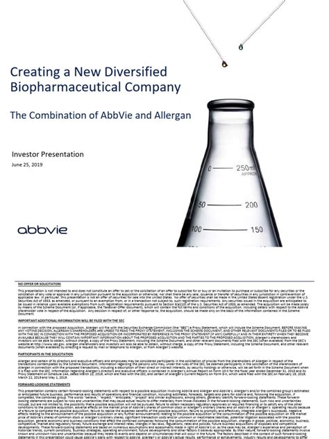 AbbVie Allergan Acquisition Investor Presentation | PDF | Mergers And Acquisitions | Securities ...