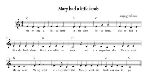 Mary Had A Little Lamb Lyrics Piano - Free Printable Templates