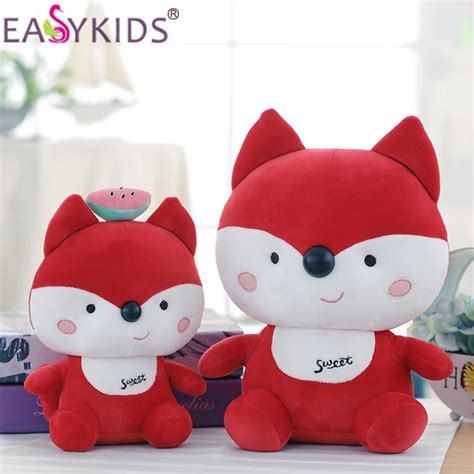 30CM Cute Foxes Plush Toys Dolls Kids Soft Red Fox Toy Stuffed Animal Dolls juguetes For ...