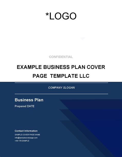 Business Plan Cover Page Template - BrainHive Business Planning