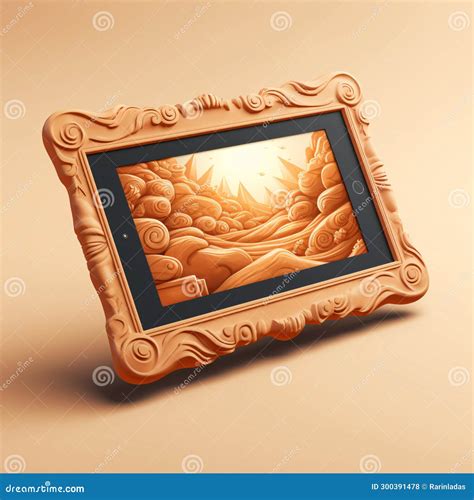 Modern 3D Abstract Picture Frame, Stunning Artwork for Creative Interiors Stock Illustration ...