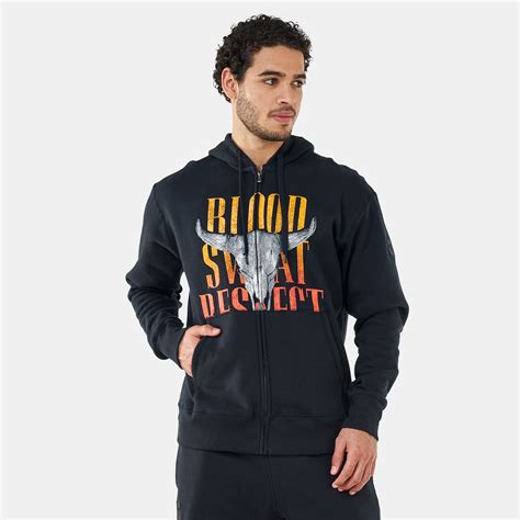 Men's Project Rock Originators Full-Zip Hoodie Black Under Armour in ...