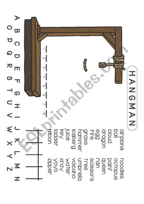 Hangman - ESL worksheet by elenabalderas