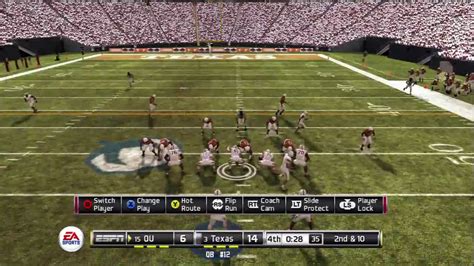 NCAA Football 11 Gameplay Texas vs. Oklahoma - YouTube