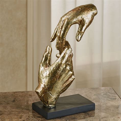 Loving Hands Gold Finished Table Sculpture