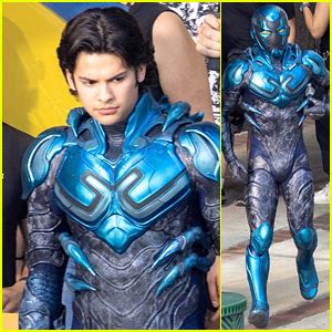 Xolo Maridueña Seen On 'Blue Beetle' Set For First Time In Ful...