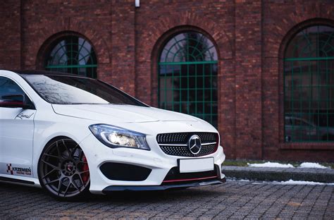 Elegant Spirit: White Mercedes CLA Class on Split Spoke Wheels — CARiD ...